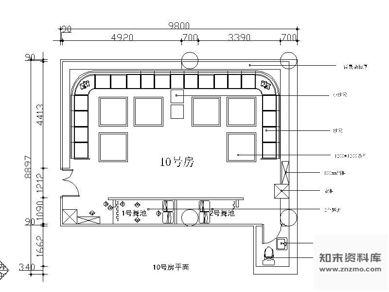 施工图某夜总会包间施工详图(含效果