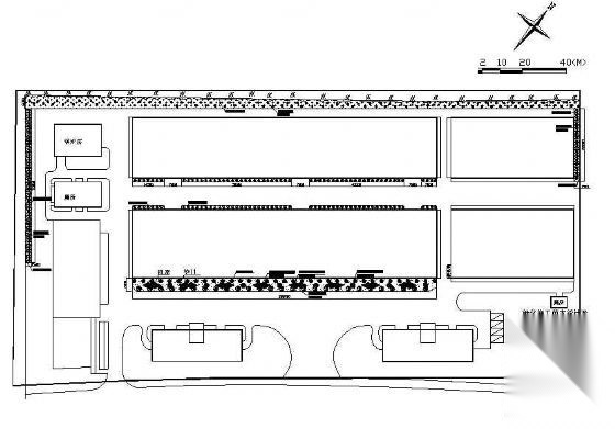 某工厂绿化方案平面图 工业园区景观
