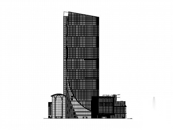 [黑龙江]四十一层玻璃幕墙国际商业综合体建筑施工图（1...