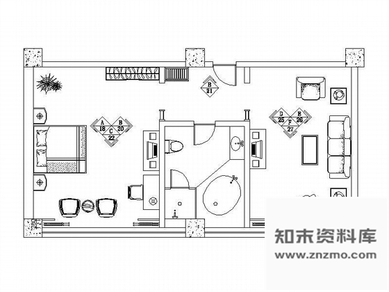 休闲酒店套房装修图