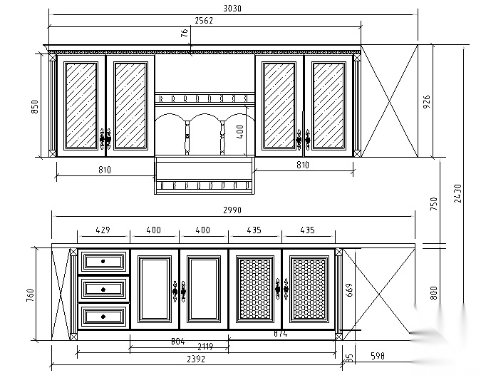 最全柜体柜门CAD图块