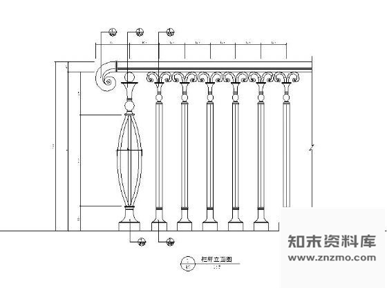 图块/节点欧式古典室内阳台跃式踏级步梯详图