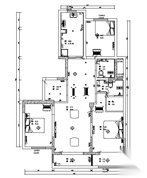 美式风格优山美地住宅设计施工图（附效果图） 平层