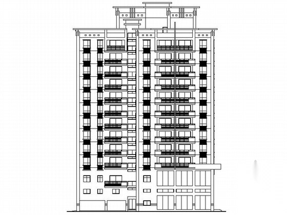 [深圳]12层欧式风格住宅楼设计施工图（含效果图）