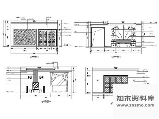 图块/节点欧式别墅主卧立面设计图