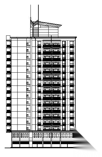 某十六层转角塔式住宅楼建筑施工图