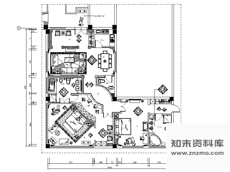 施工图某国际混搭套房室内装修图