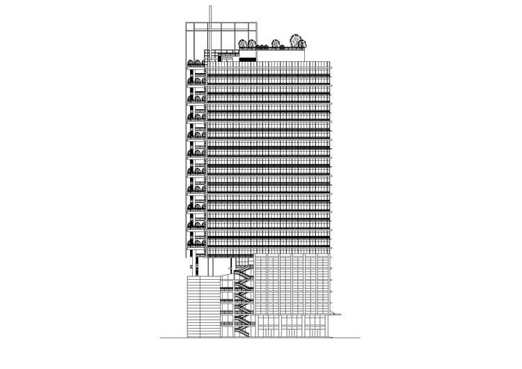 带楼顶观景平台二十九层酒店办公楼建筑施工图