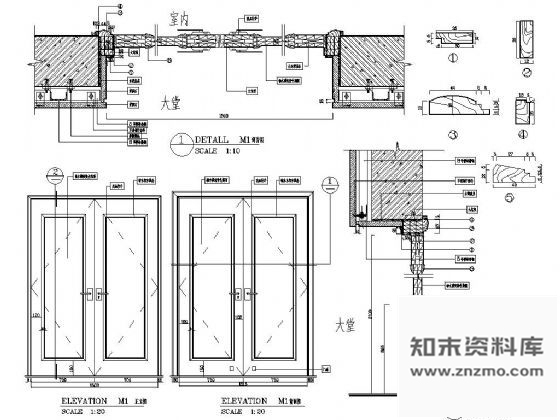 图块/节点双开实木门详图 通用节点