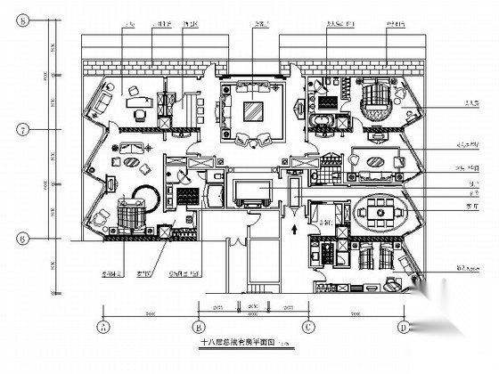 [深圳]某商务酒店总统套房平面图