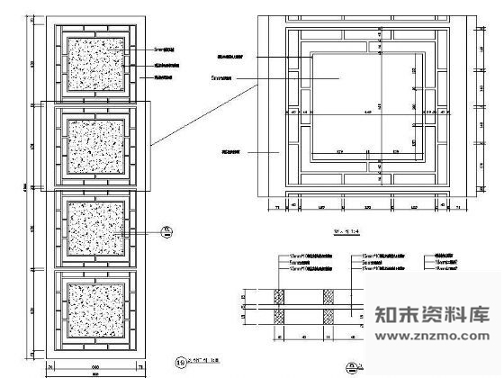 图块/节点酒店包间屏风详图