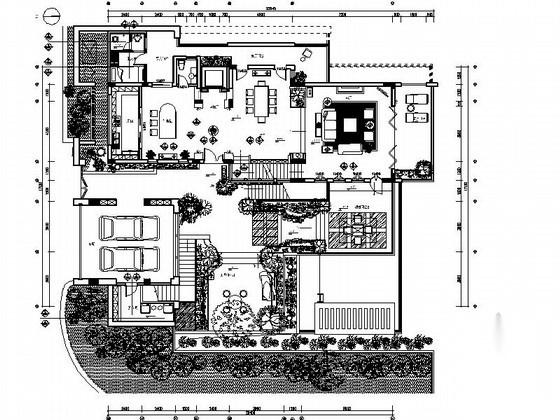 [广东]官宅双层别墅室内装饰设计CAD施工图