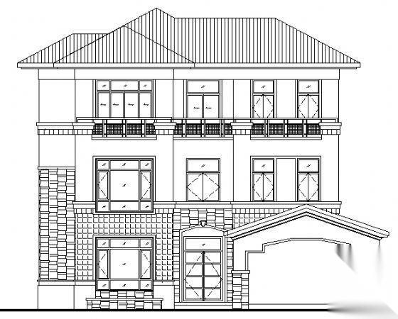 广东东莞市某村3-386型别墅建筑结构施工图