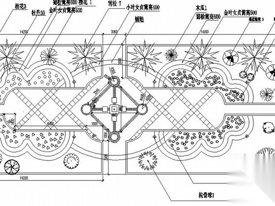 某企业庭院绿化施工图设计