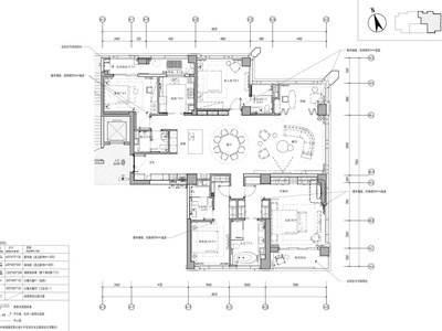 轻奢的魅力 - 海珀外滩283m2大平层施工图