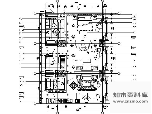 施工图浙江五星酒店四套套房装修图