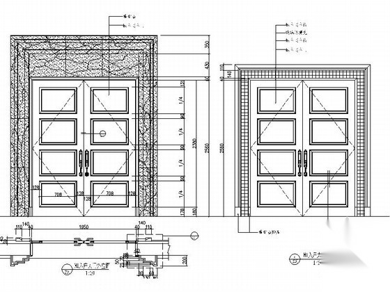 入户双扇大门 详图 通用节点