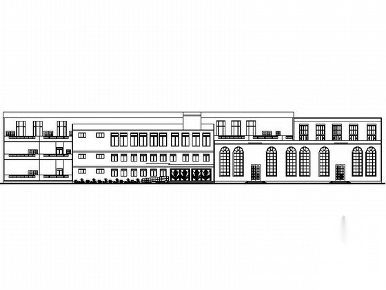 [长沙]某青少年活动中心三层艺体楼建筑方案图