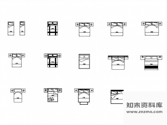 图块/节点现代风格床CAD图块下载