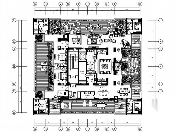 [山东]高级五星级中式酒店总统套房装修施工图（含效果） 客房