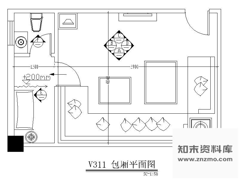 施工图酒吧包间装修图8