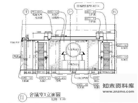 图块/节点某会议室立面装修图