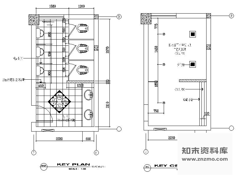 施工图某工商局公共卫生间装修图