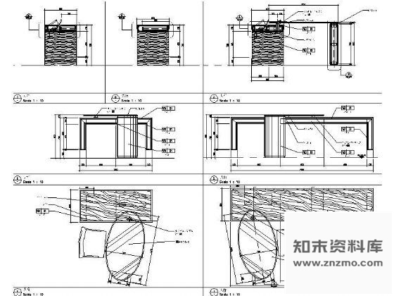 图块/节点总统套房写字台详图 家具节点