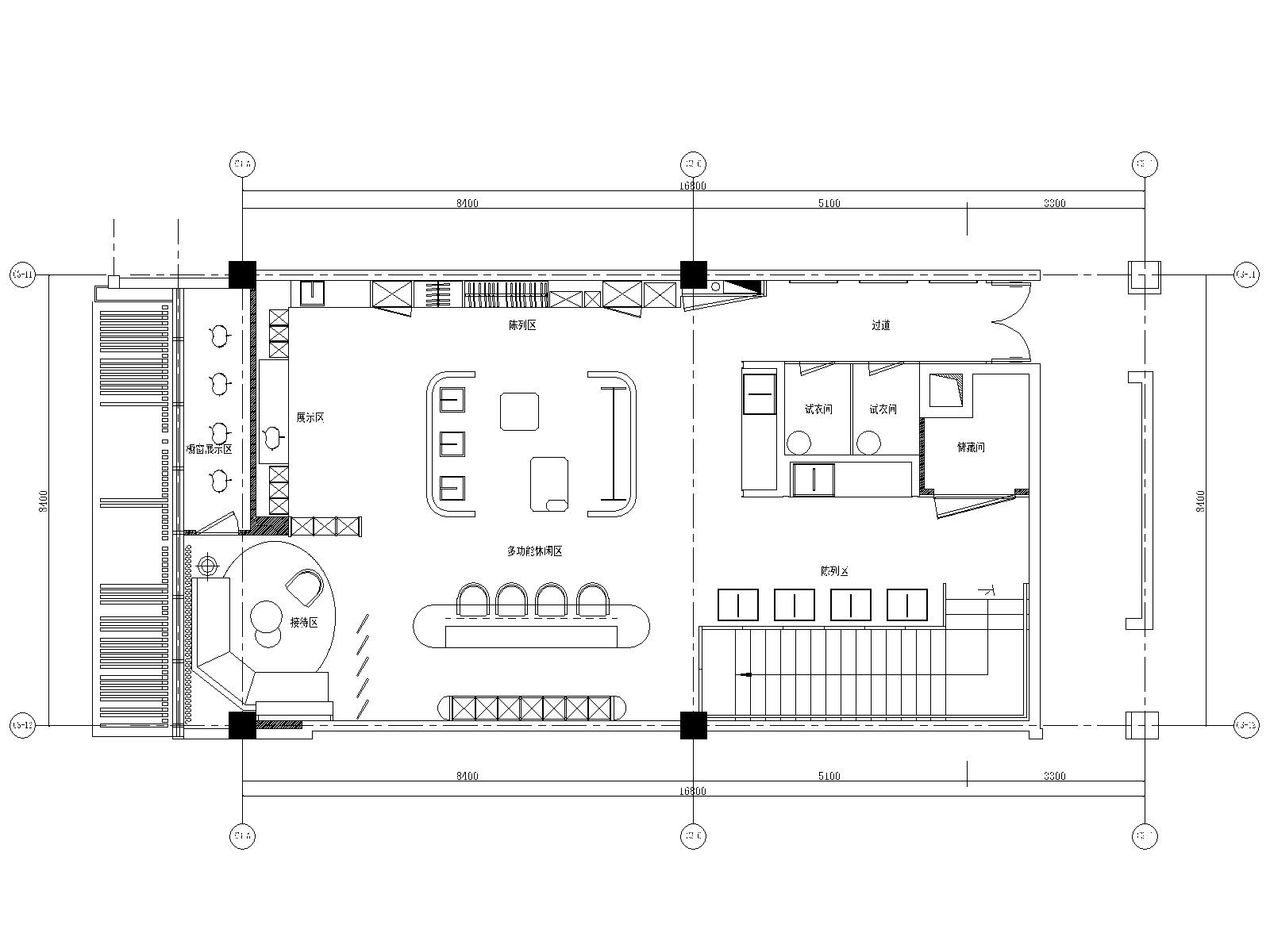 某高端定制西装店精细SU模型+全套施工图