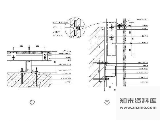 图块/节点住宅裙楼外墙干挂花岗岩节点详图