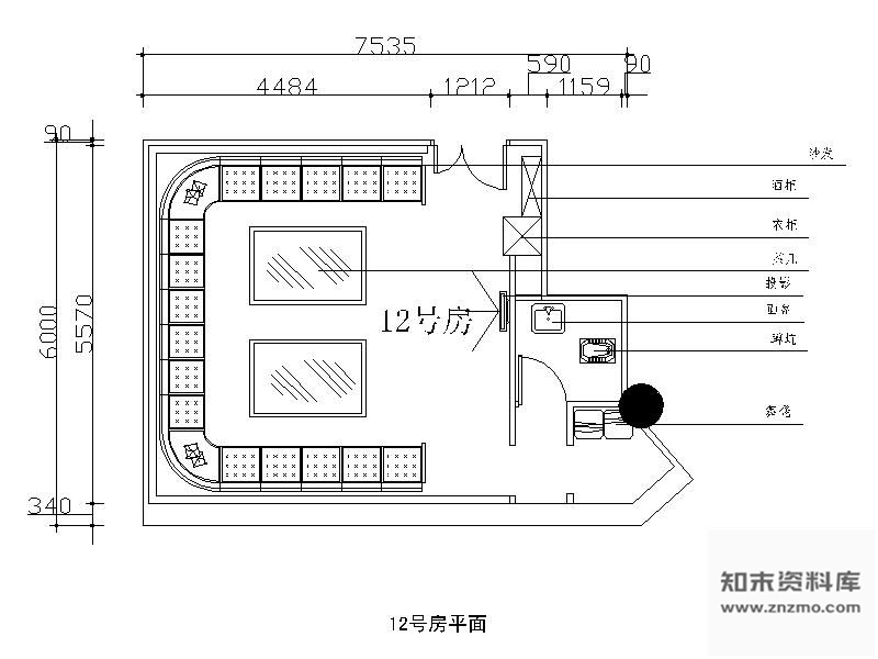 施工图某夜总会包间装修图含效果