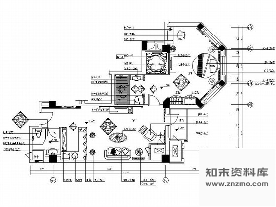 施工图天津豪华酒店蜜月套房装修图