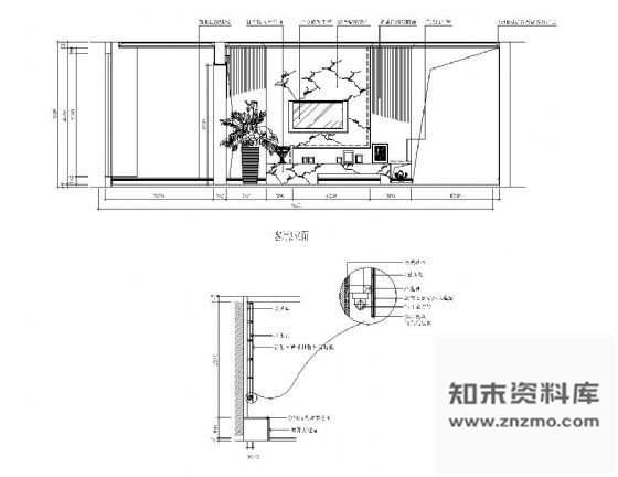 图块/节点电视背景详图