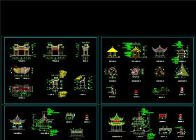 古式亭子CAD图纸