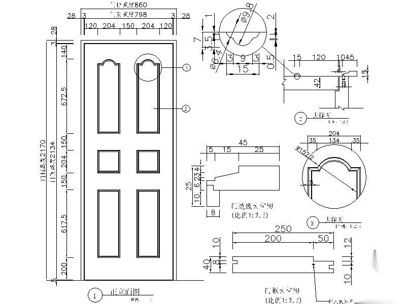 八款别墅门 大样 通用节点