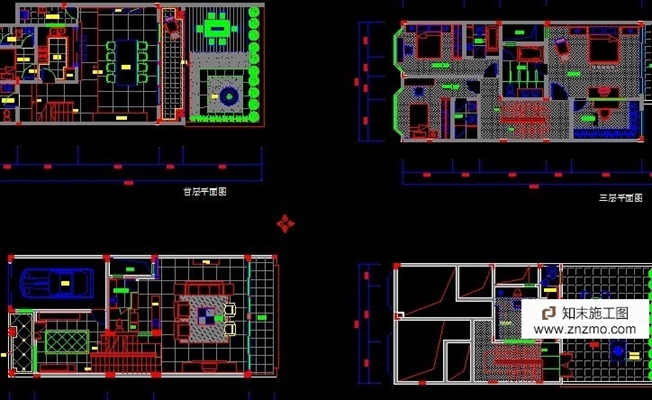 小型别墅施工图 cad2007