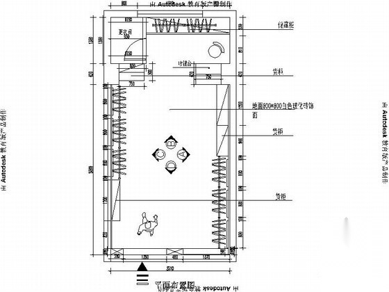 [扬州]某服饰店内装饰设计图（含效果）