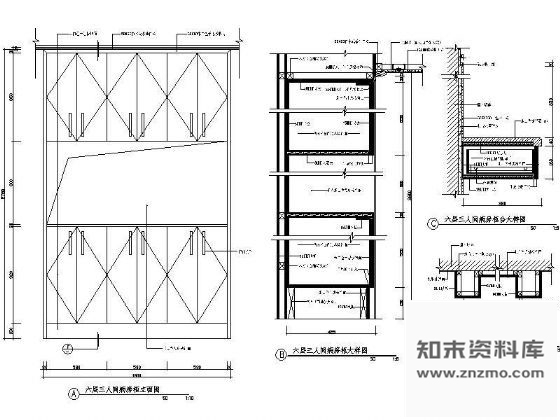 图块/节点三人间病房柜详图 柜类