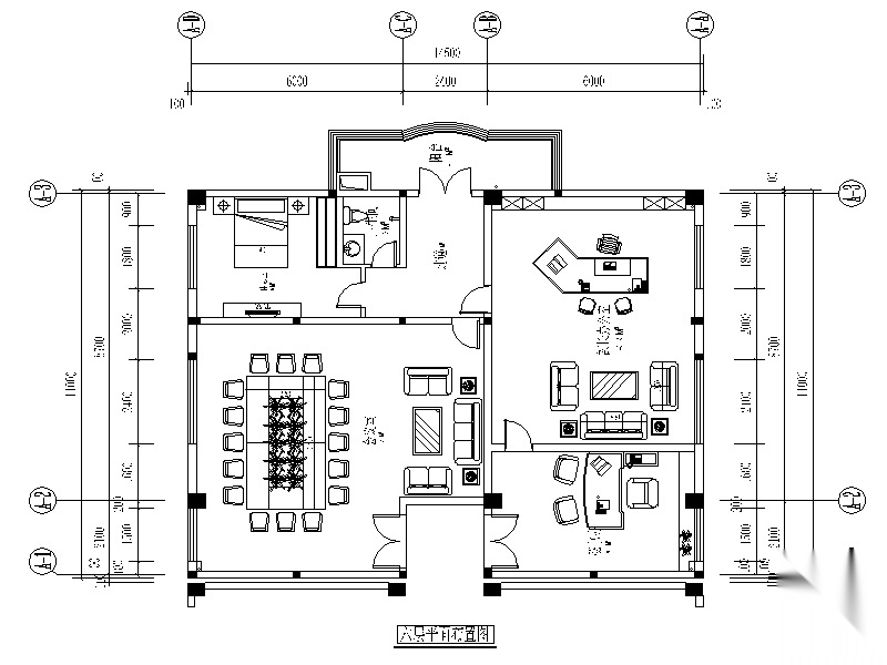 某省委领导办公室设计CAD施工图（含效果图）