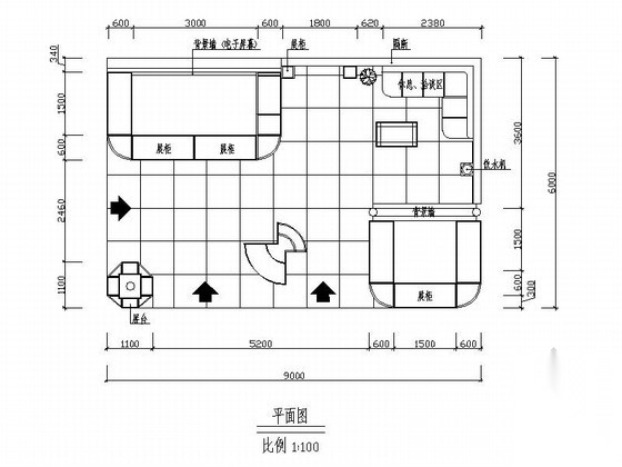 [学生作品]精品时尚手机展厅装修施工图（含效果模型）