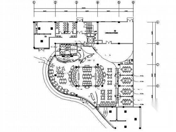 [江苏]某现代西餐厅室内精装修设计施工图（含实景）