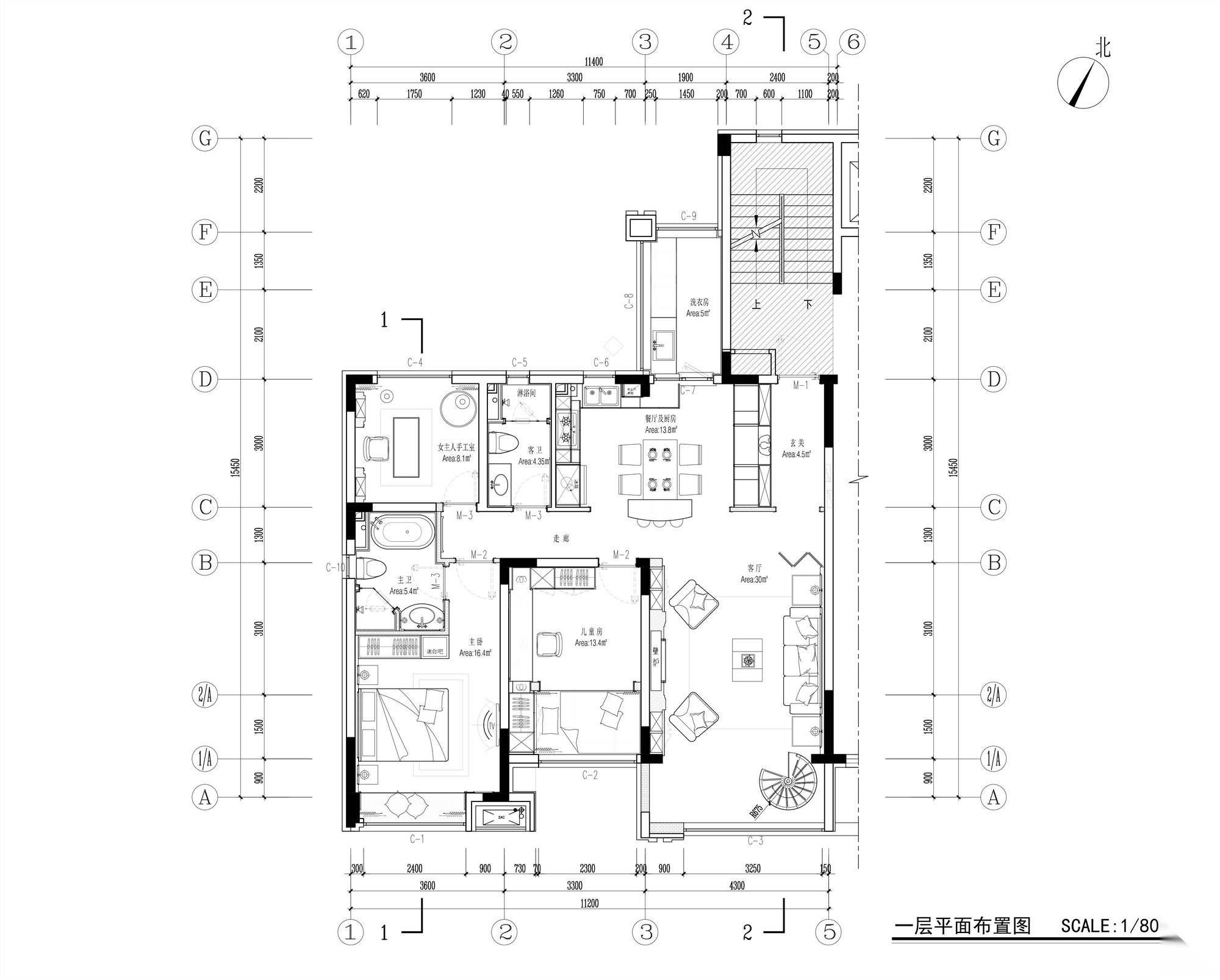 [辽宁]去海边吧259㎡休闲度假风别墅设计施工图及效果