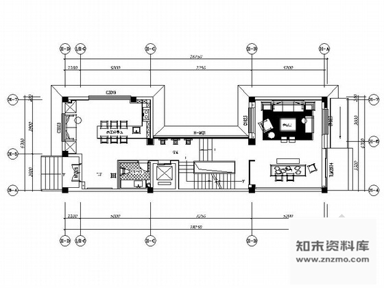 施工图山东现代风格五层办公室装修施工图