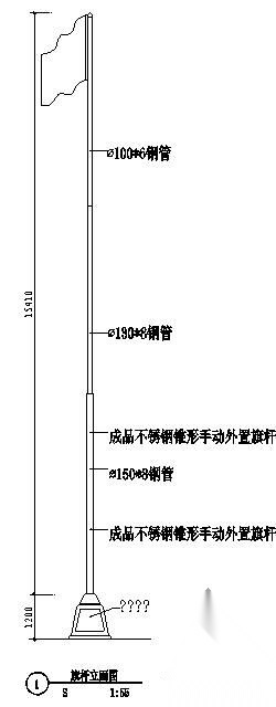 某中学和幼儿园升旗台施工详图 局部景观