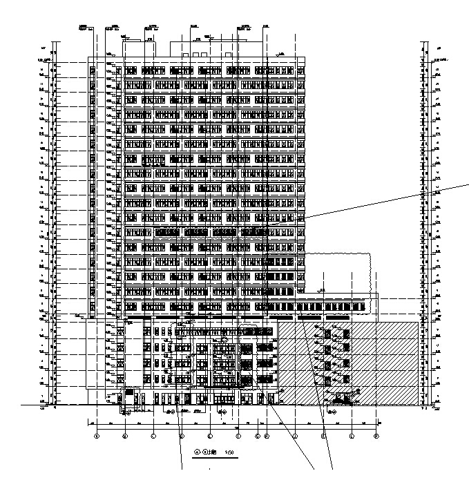 [湖南]高层框架结构市级医院综合楼建筑施工图（16年含水...