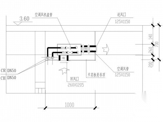 风机盘管及吊顶式空调机安装详图