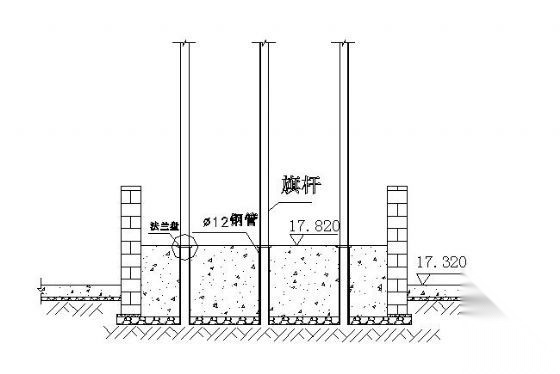 旗台施工图详图 局部景观