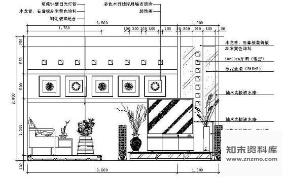 图块/节点客厅电视背景墙立面图