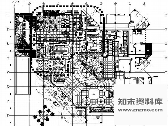 施工图上海时尚酒店全日餐厅室内装修图含效果