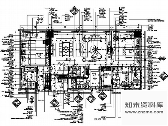 施工图知名酒店总统套房室内装修图